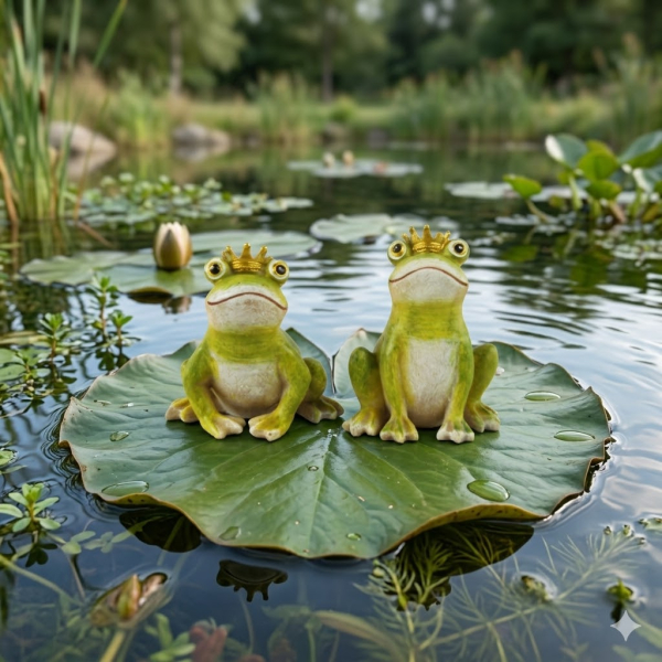 Entzückendes 2er Set Froschkönig - Höhe ca. 9,5 cm